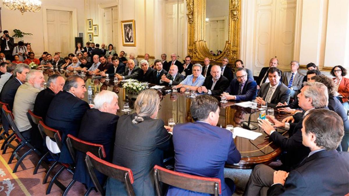 Imagen de la reunión difundida por Presidencia