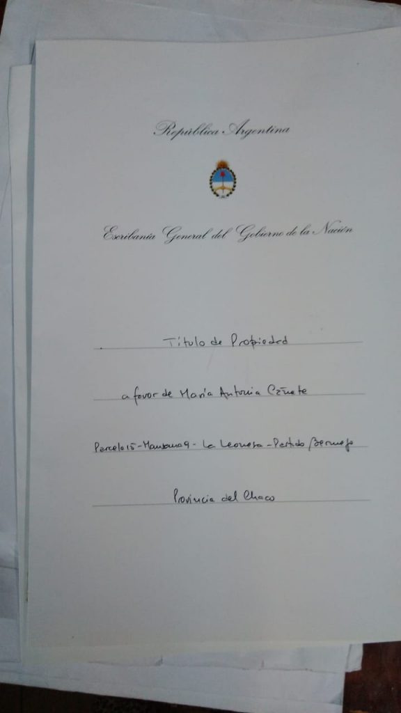 La escritura de Mary que llegó al momento de hacer esta nota, tras 24 años de lucha